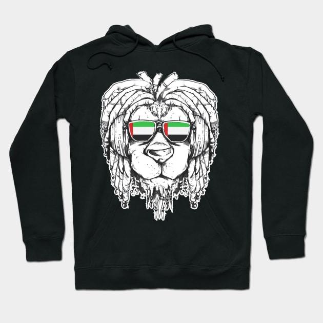 Rasta Reggae Lion Arab Emirates Gift Rastafari Hoodie by Pummli